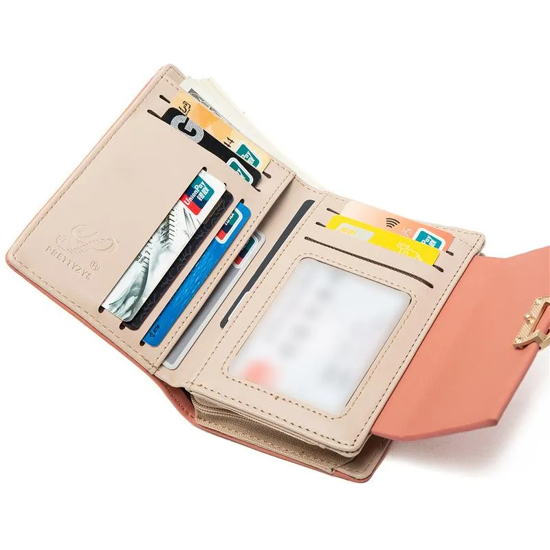 Mid-length Flower Buckle Flip Cover Wallet