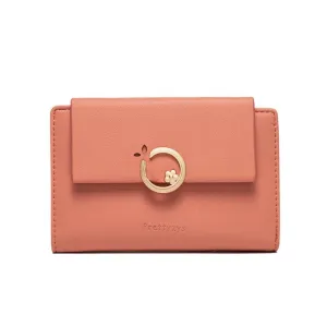 Mid-length Flower Buckle Flip Cover Wallet