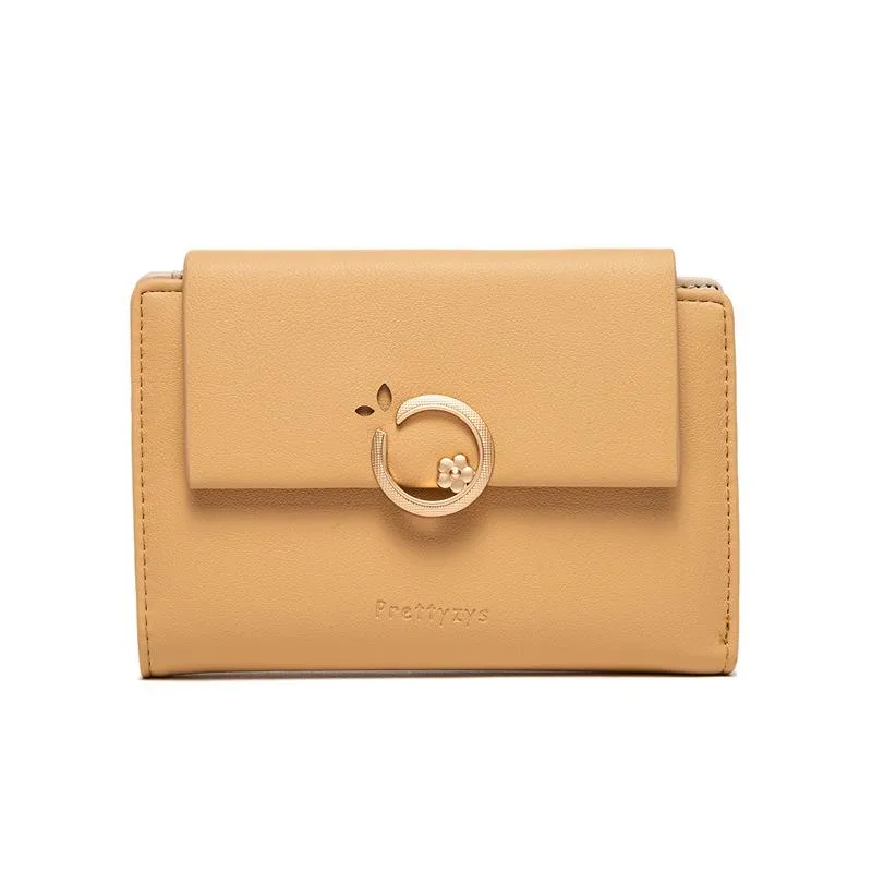 Mid-length Flower Buckle Flip Cover Wallet