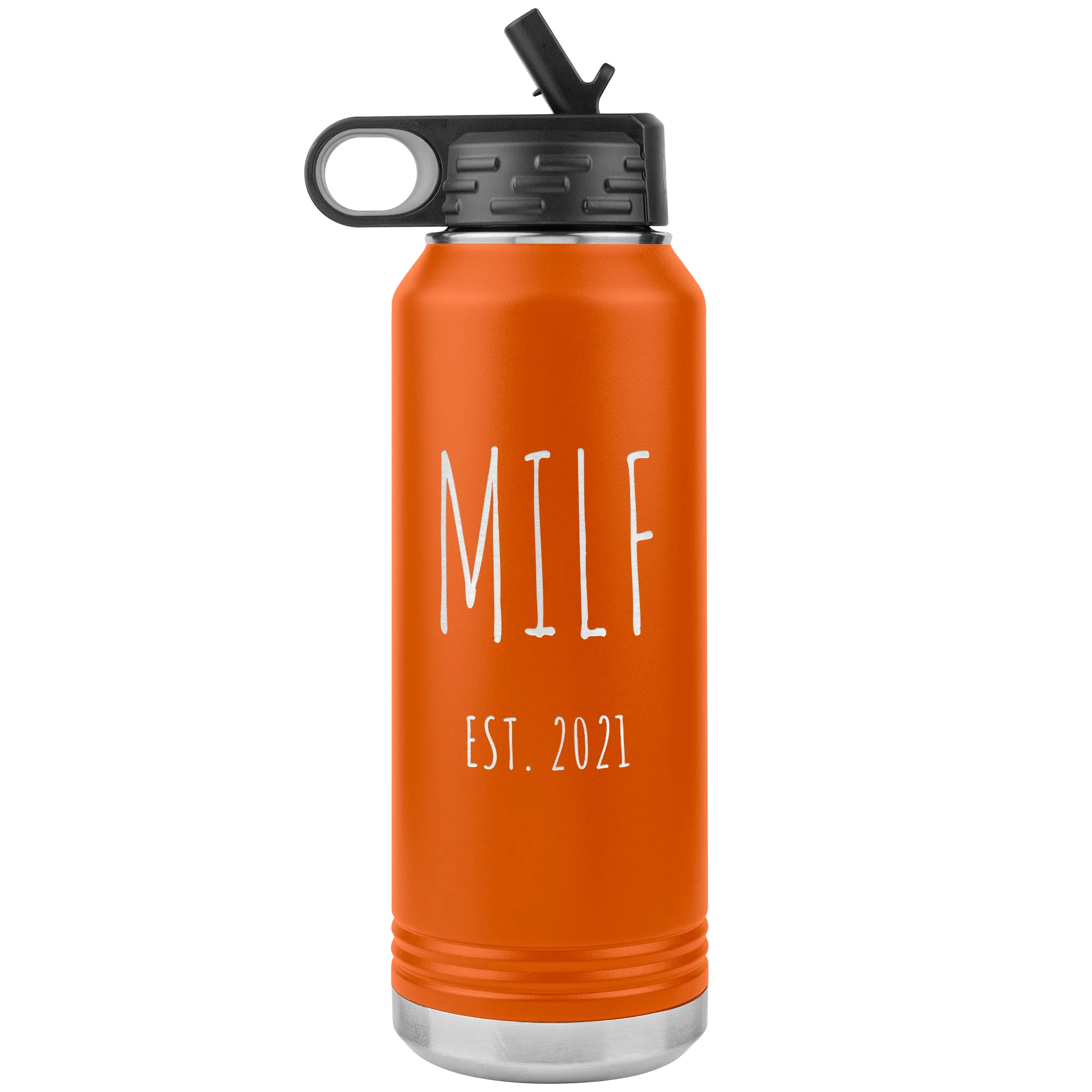 MILF Mug Push Present For New Mom Gifts Funny Mother Est 2021 Water Bottle Baby Shower Future Mom Pregnant Congratulations 32oz BPA Free