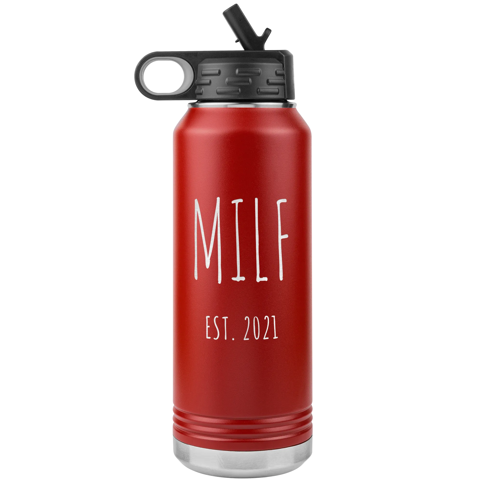 MILF Mug Push Present For New Mom Gifts Funny Mother Est 2021 Water Bottle Baby Shower Future Mom Pregnant Congratulations 32oz BPA Free