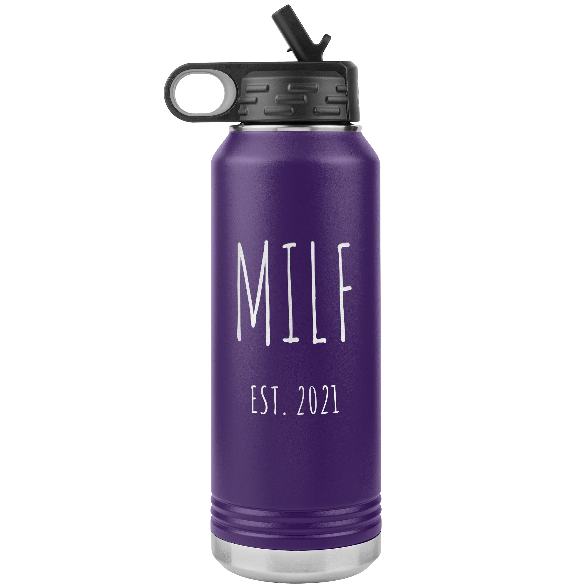 MILF Mug Push Present For New Mom Gifts Funny Mother Est 2021 Water Bottle Baby Shower Future Mom Pregnant Congratulations 32oz BPA Free