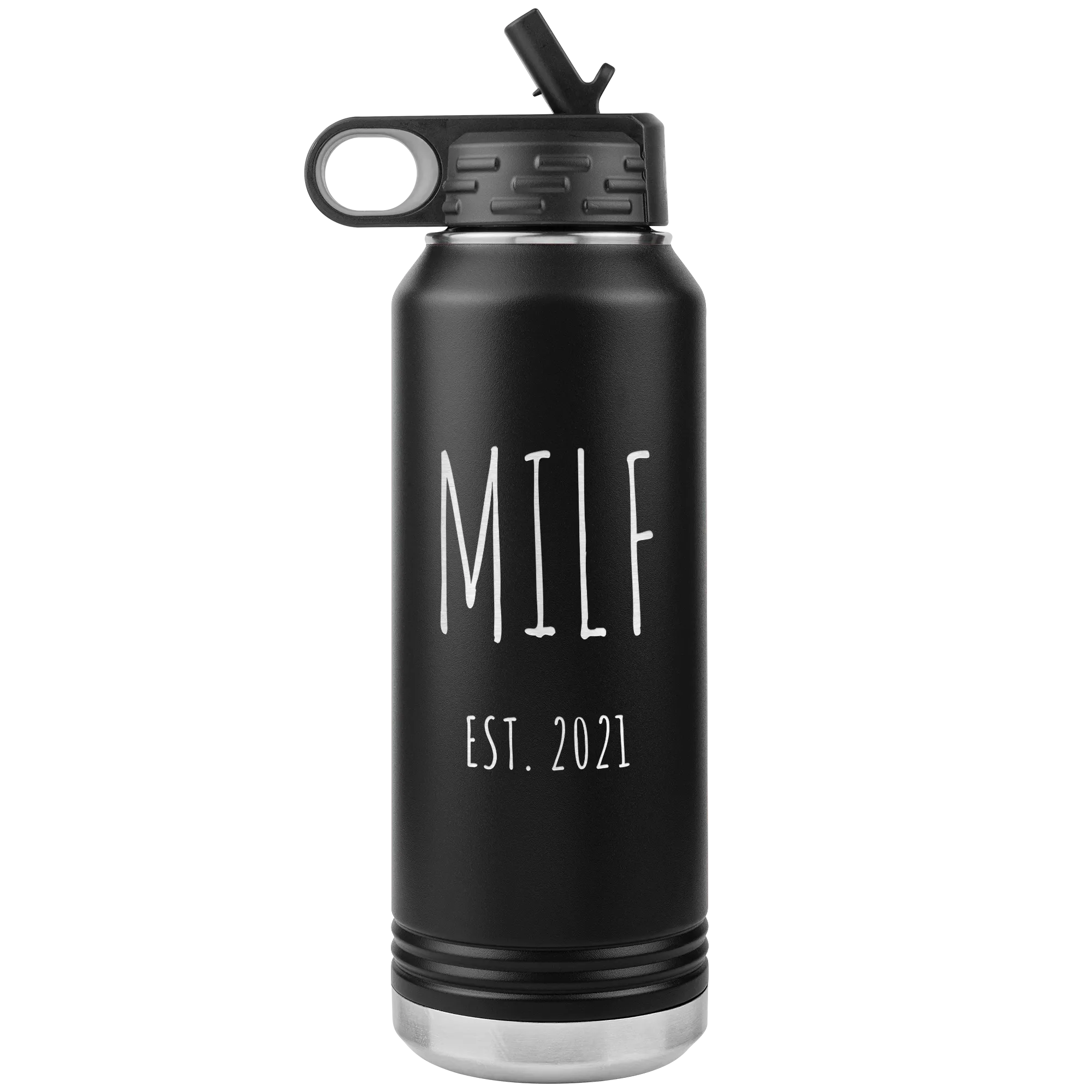 MILF Mug Push Present For New Mom Gifts Funny Mother Est 2021 Water Bottle Baby Shower Future Mom Pregnant Congratulations 32oz BPA Free