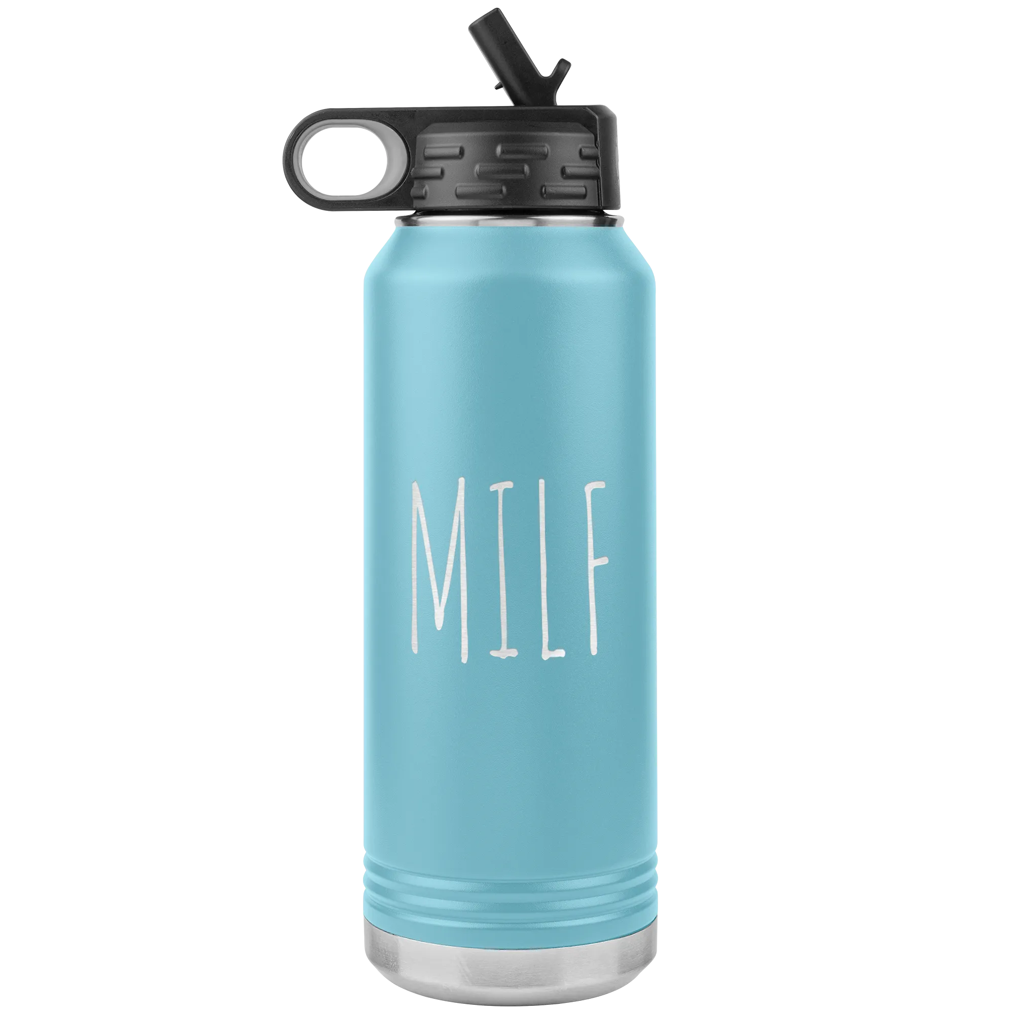MILF Water Bottle Push Present For New Mom Funny Mother's Day Gift Baby Shower Future Mom Pregnant Congratulations 32oz BPA Free