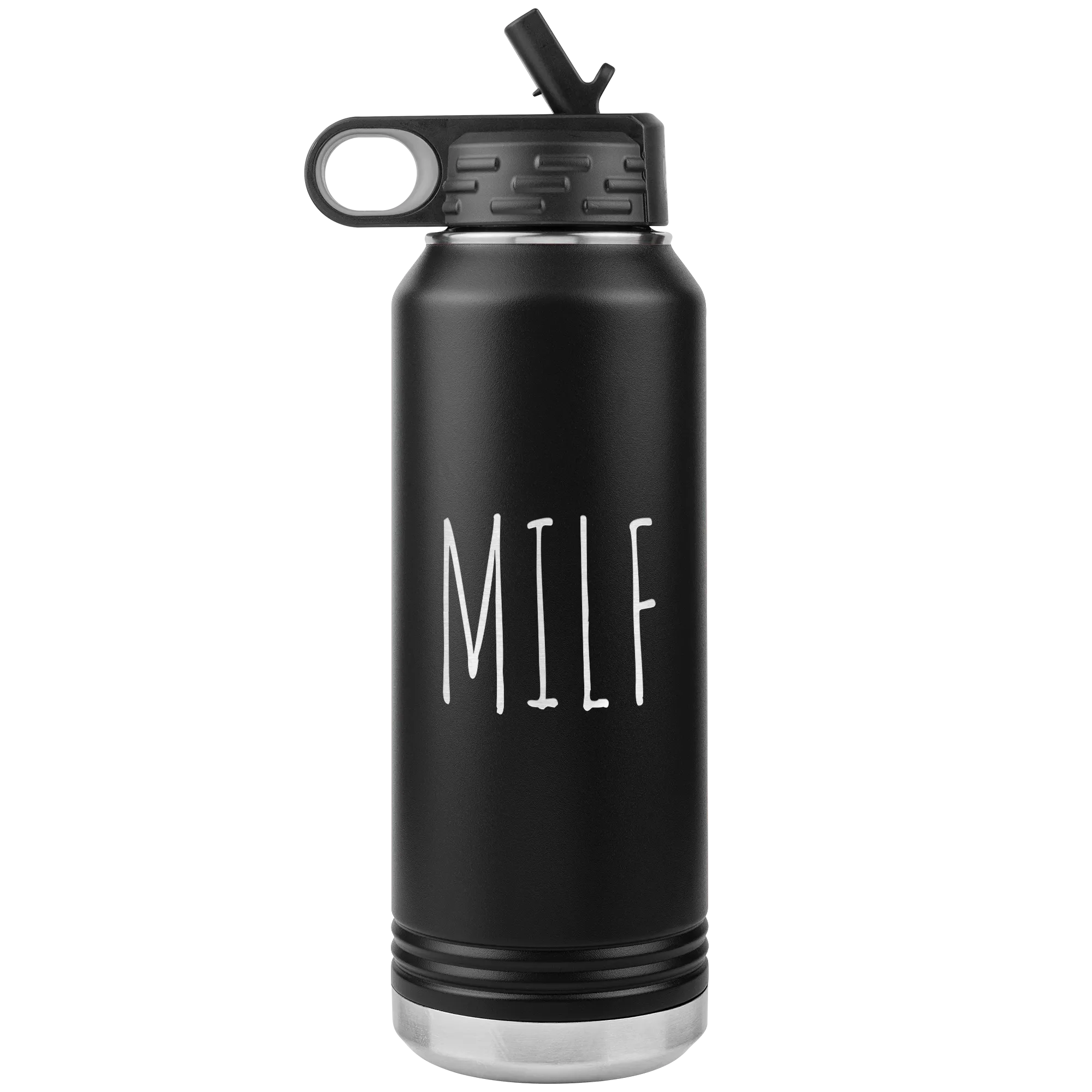 MILF Water Bottle Push Present For New Mom Funny Mother's Day Gift Baby Shower Future Mom Pregnant Congratulations 32oz BPA Free