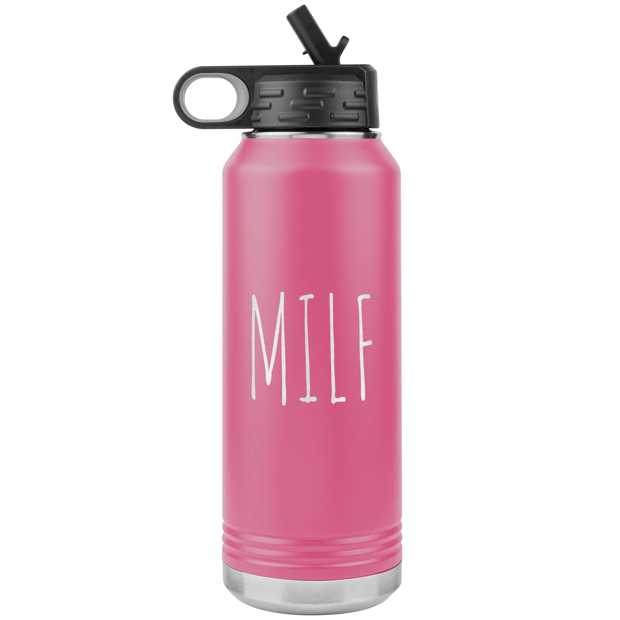 MILF Water Bottle Push Present For New Mom Funny Mother's Day Gift Baby Shower Future Mom Pregnant Congratulations 32oz BPA Free