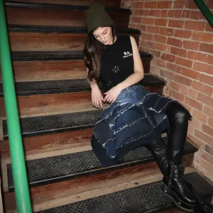 Misery Business - Genderless Upcycled Denim Skirt