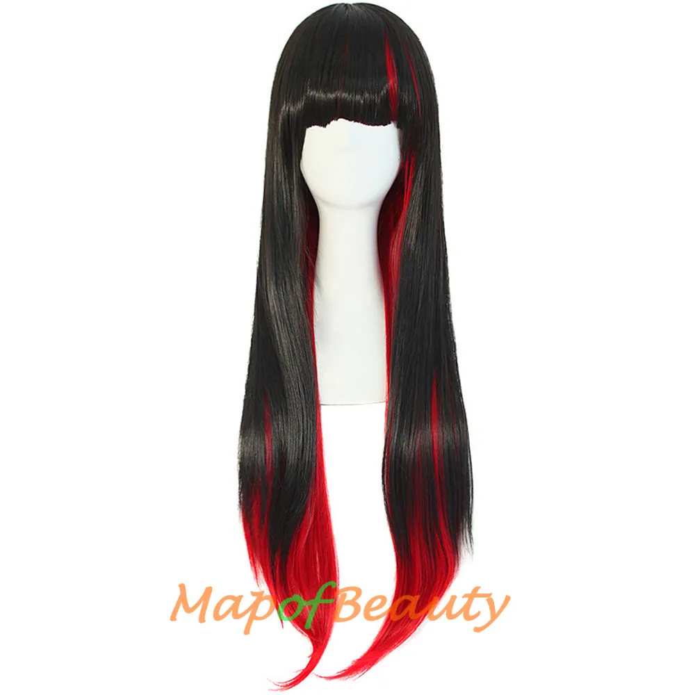 Mixed Color Animation Exhibition Express Individuality Ladies Long Straight Cosplay Wigs