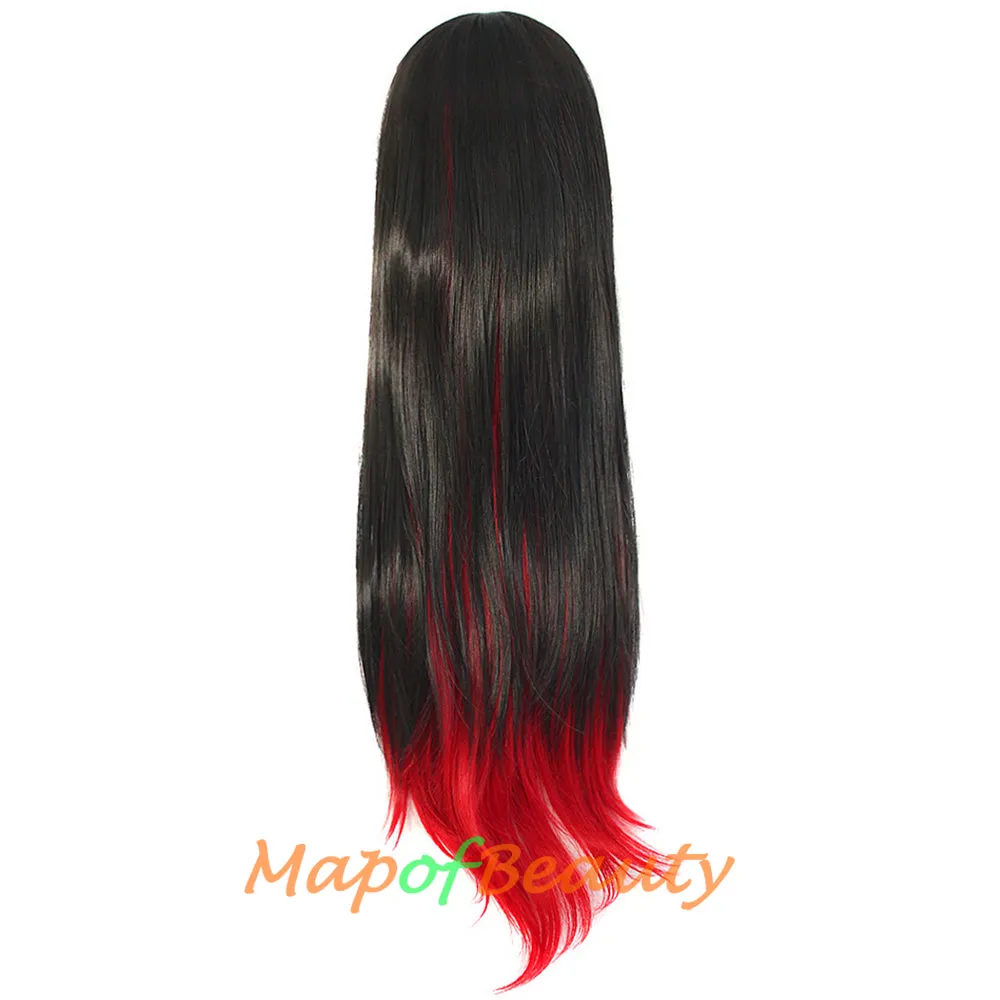Mixed Color Animation Exhibition Express Individuality Ladies Long Straight Cosplay Wigs