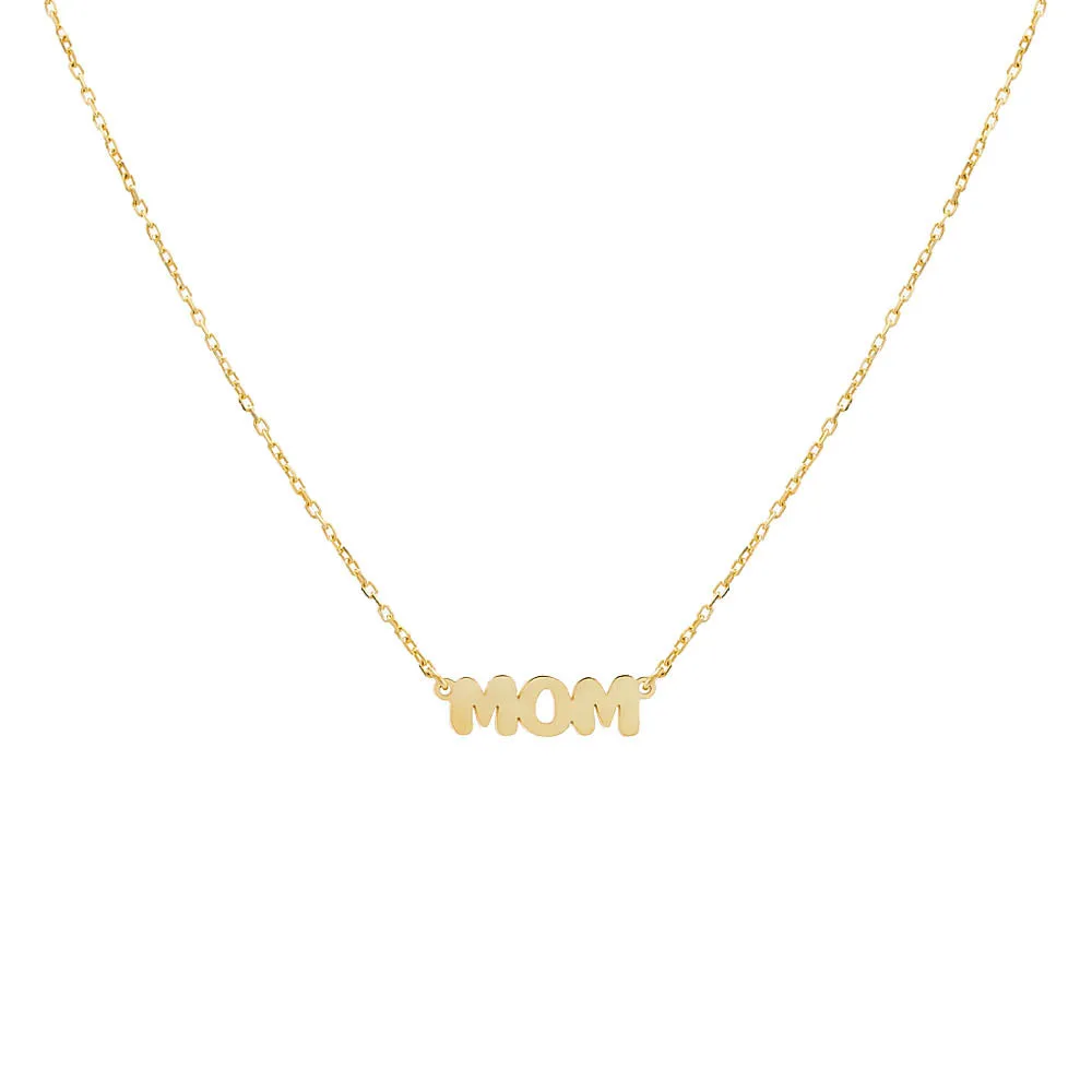 MOM Flat Bubble Name Necklace