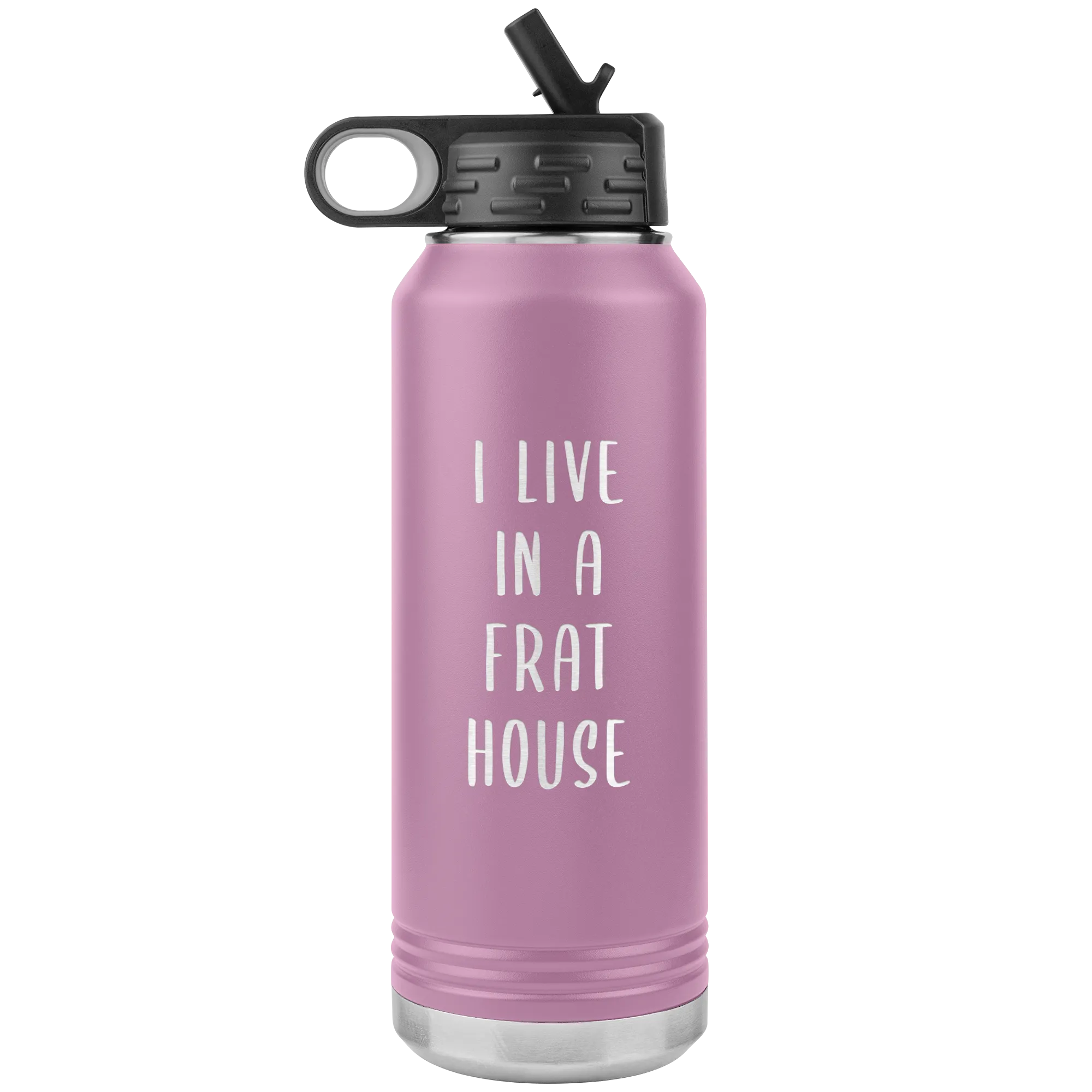 Mom of Boys Gift I Live in a Frat House Insulated Water Bottle Mother's Day Tumbler 32oz BPA Free