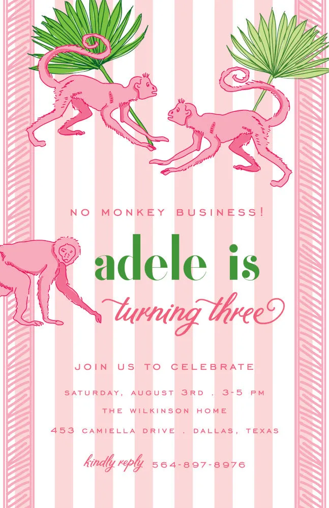 Monkey Business Invitation - Portrait