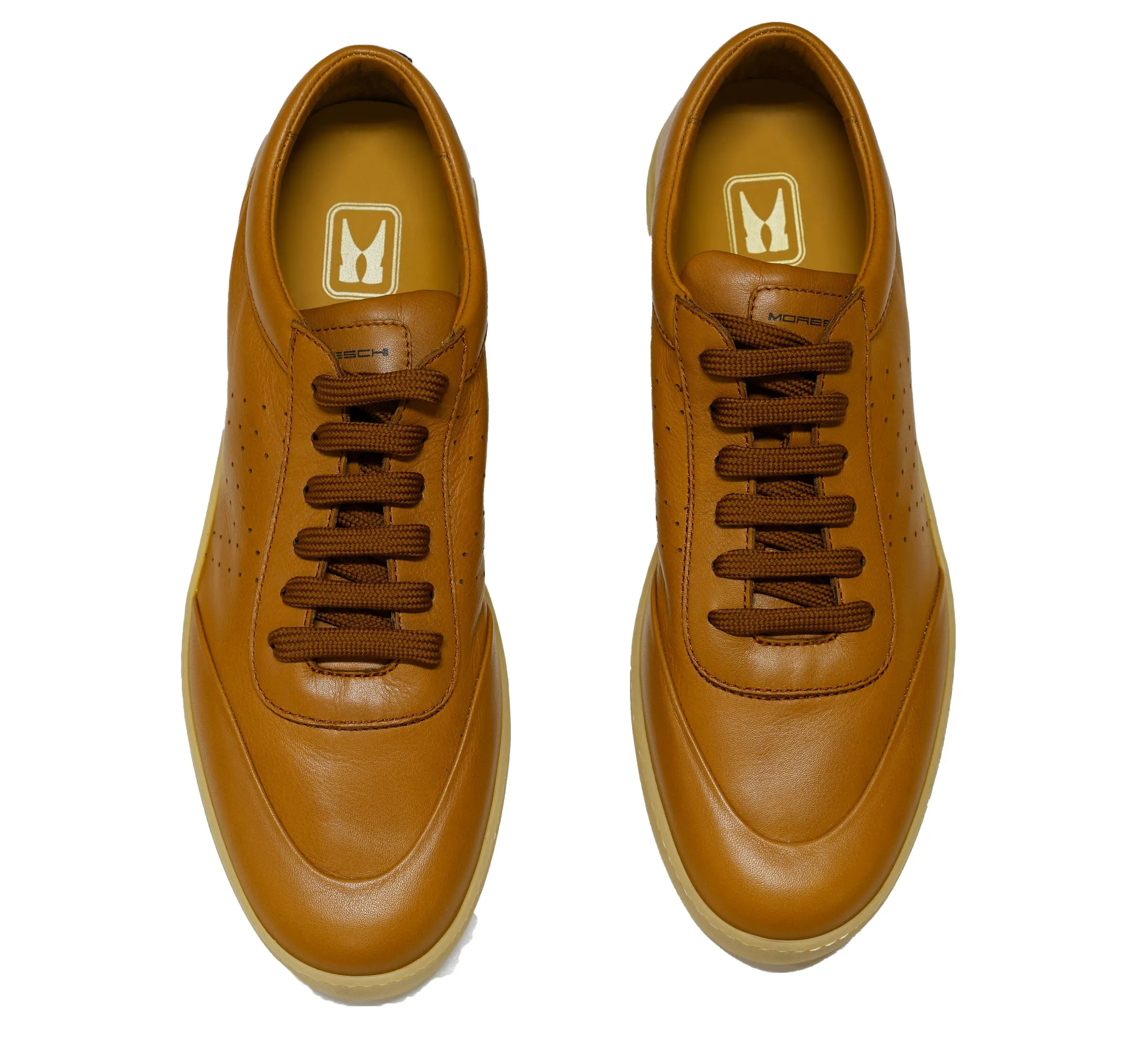 Moreschi Men's Brown Pecan Leather Sneaker 44428 30% OFF