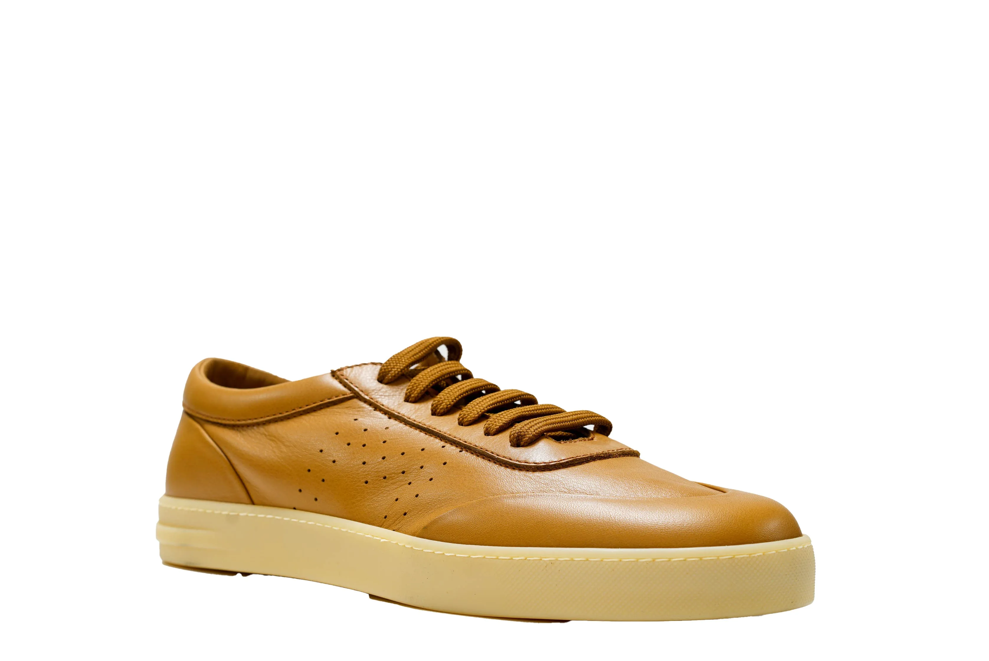 Moreschi Men's Brown Pecan Leather Sneaker 44428 30% OFF