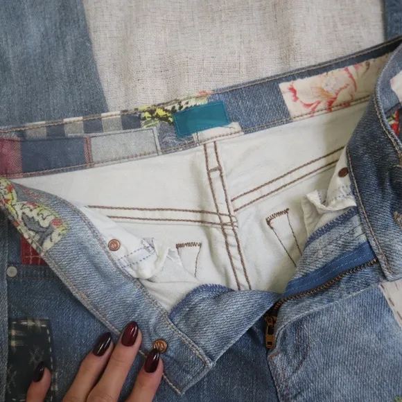 MOTHER Patchwork Skinny Fray Jeans