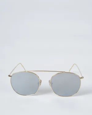 mykonos ii sunglasses - gold with silver flat mirror