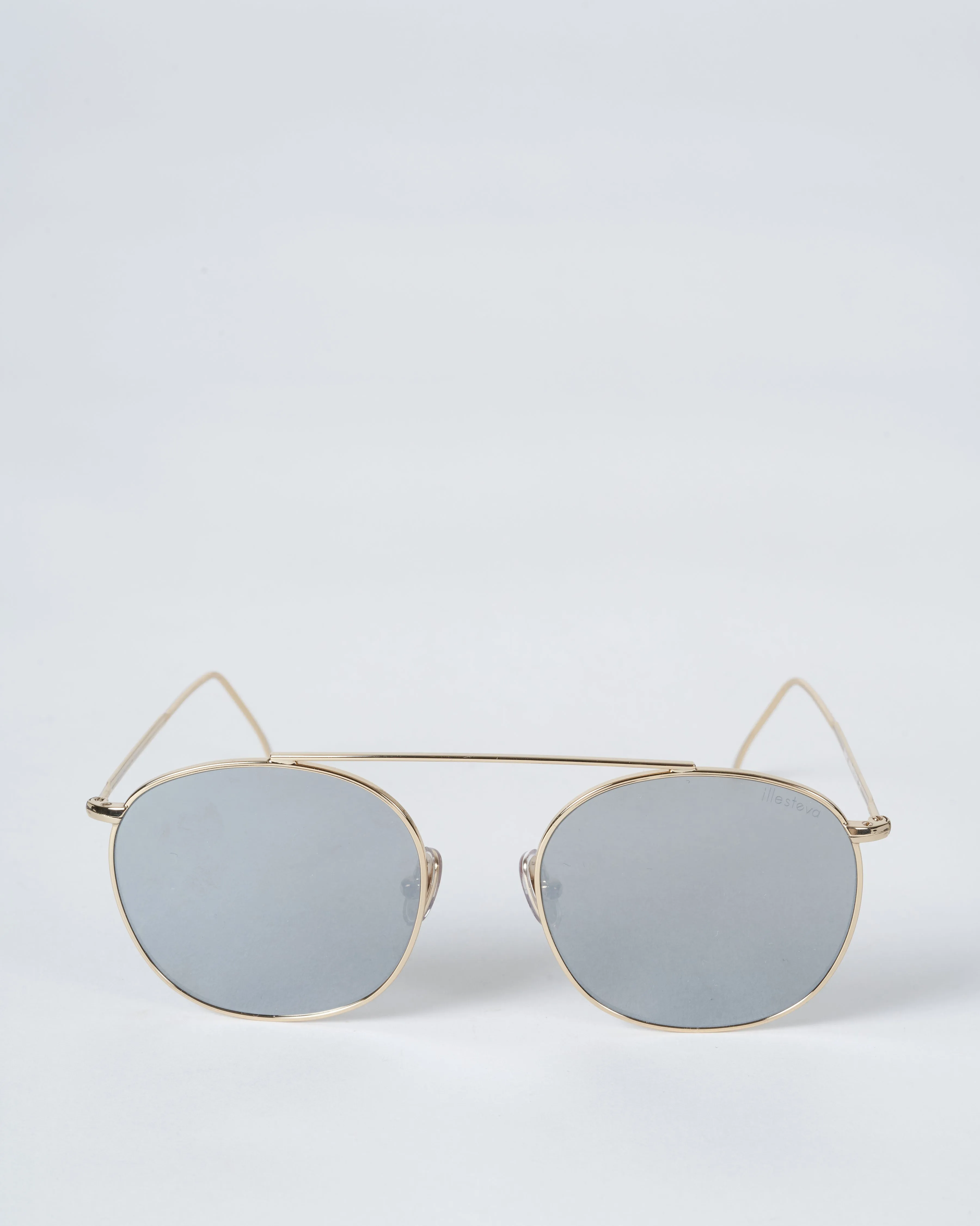 mykonos ii sunglasses - gold with silver flat mirror