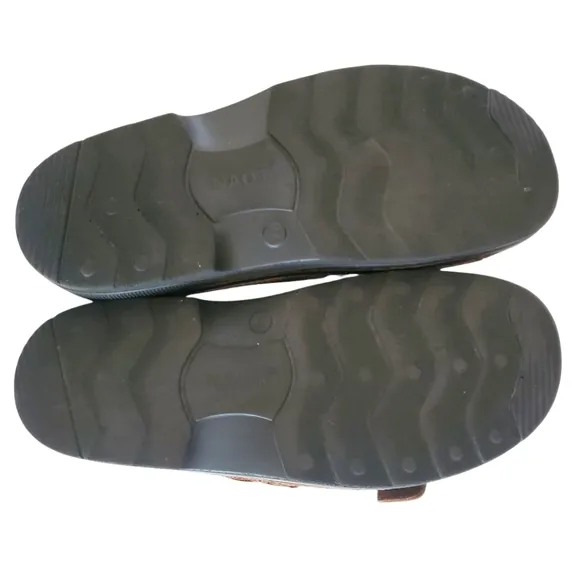 NAOT Mikael Buffalo Brown Leather Double Strap Buckle Slide Sandal Men's Size 11
