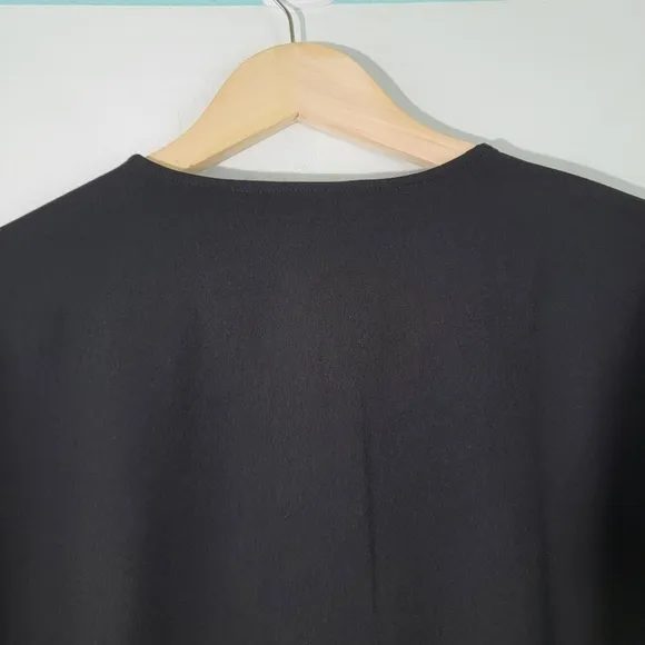 NEW MING WANG Woman Black Classic Career Dress M Long Sleeve Versatile Capsule