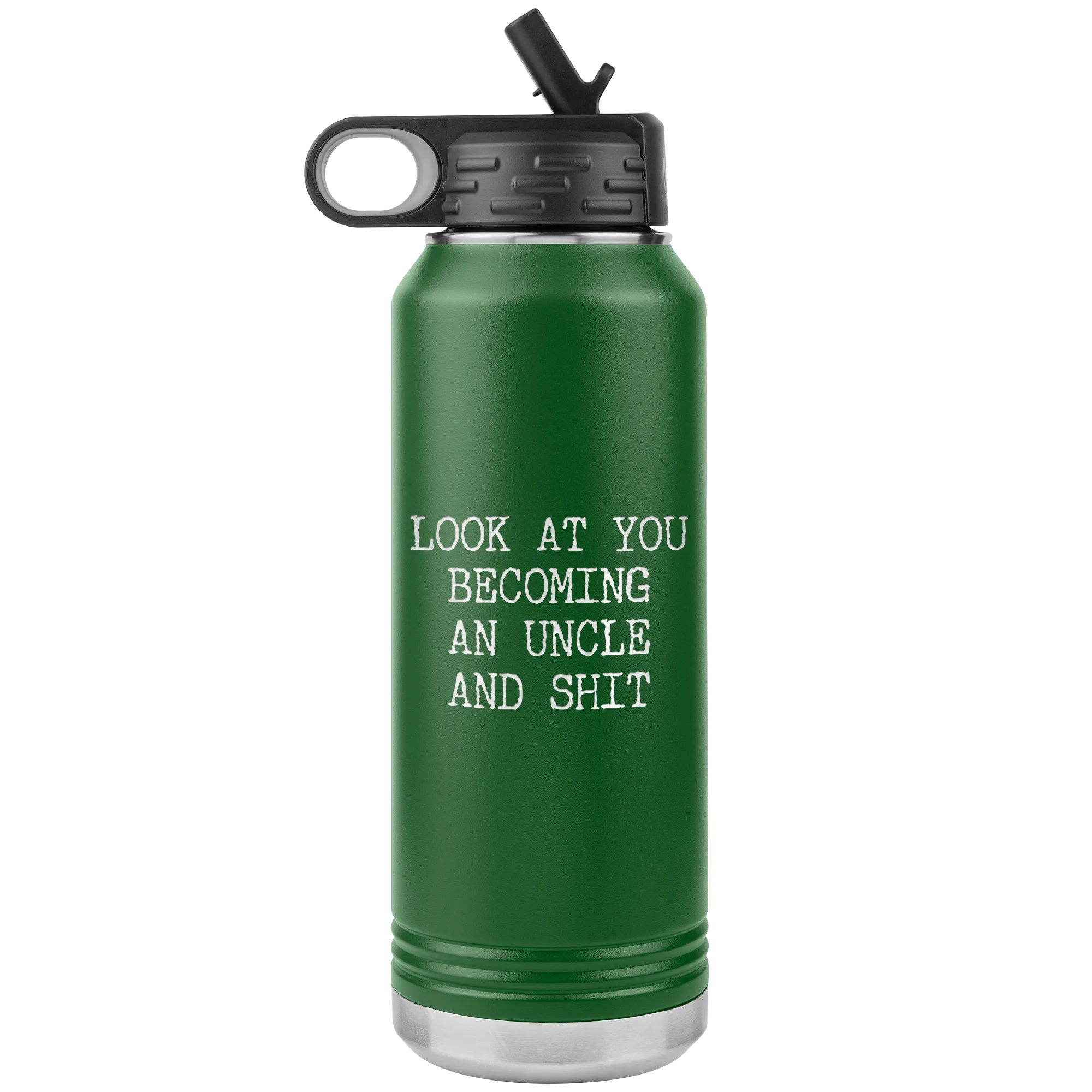New Uncle Gift Look at You Becoming an Uncle Insulated Water Bottle Tumbler 32oz BPA Free