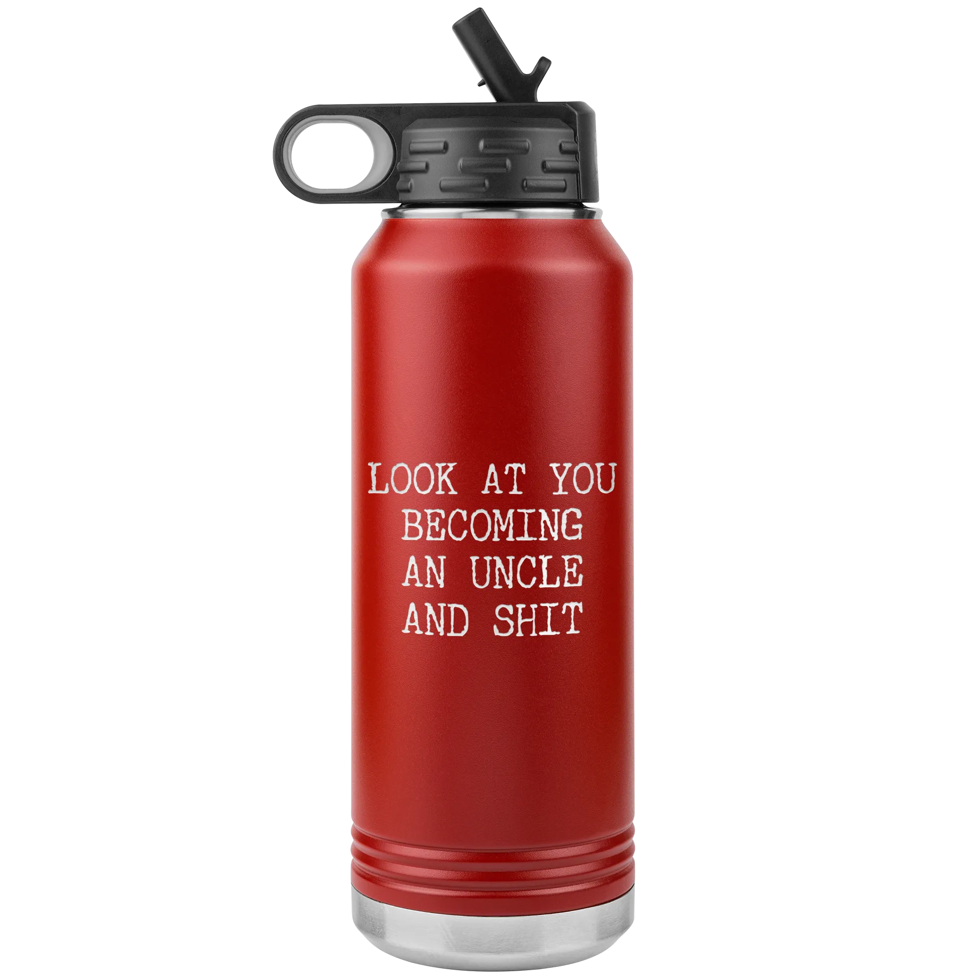 New Uncle Gift Look at You Becoming an Uncle Insulated Water Bottle Tumbler 32oz BPA Free