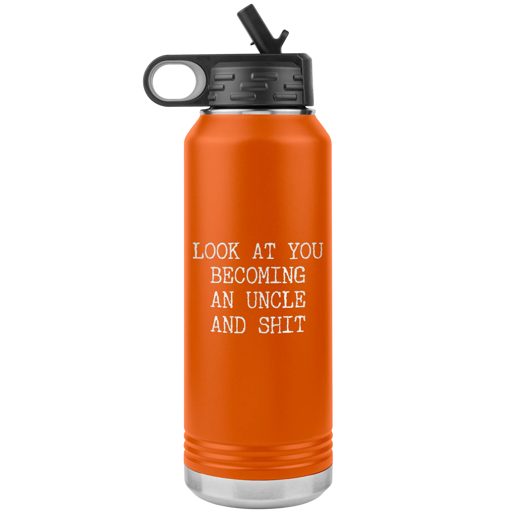 New Uncle Gift Look at You Becoming an Uncle Insulated Water Bottle Tumbler 32oz BPA Free