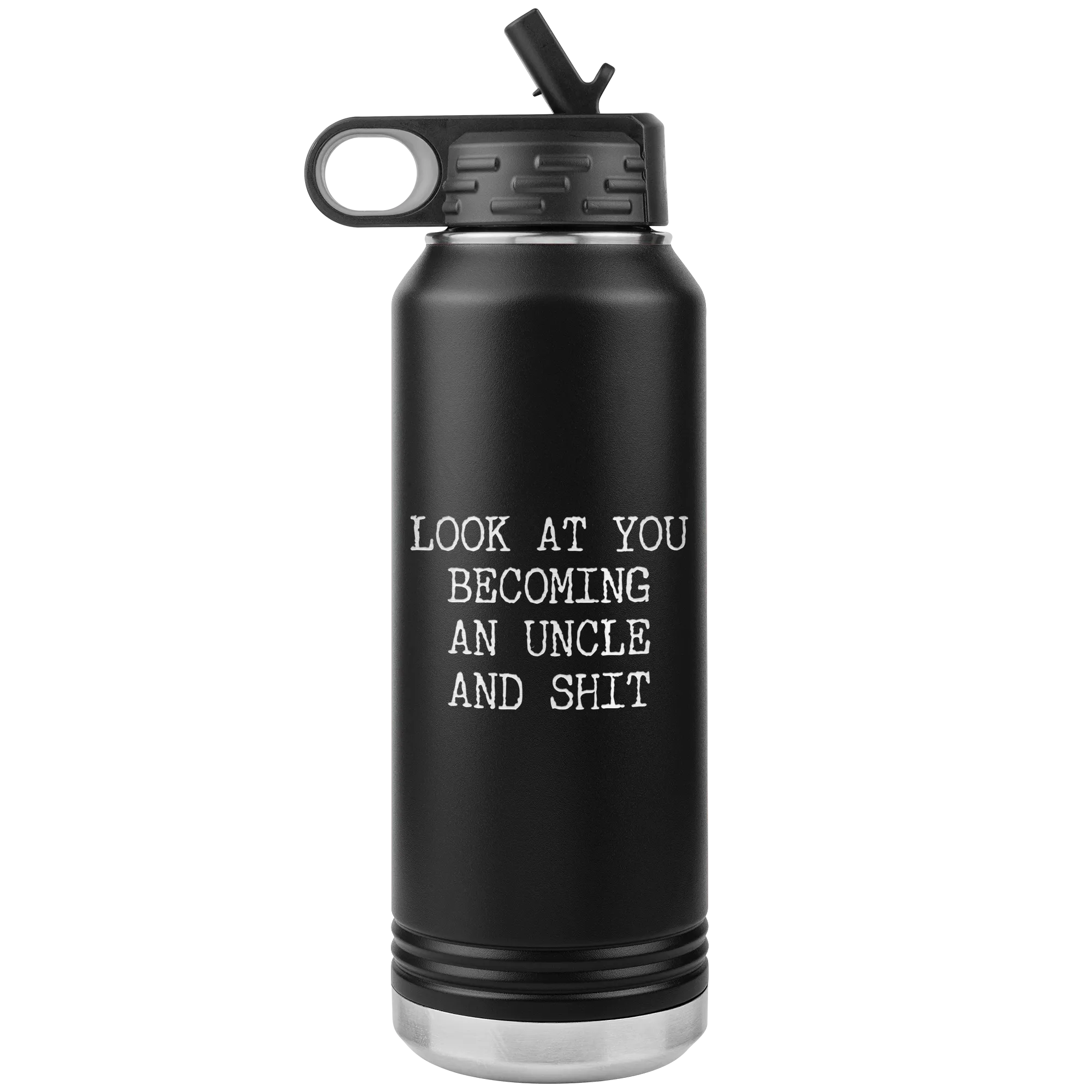 New Uncle Gift Look at You Becoming an Uncle Insulated Water Bottle Tumbler 32oz BPA Free