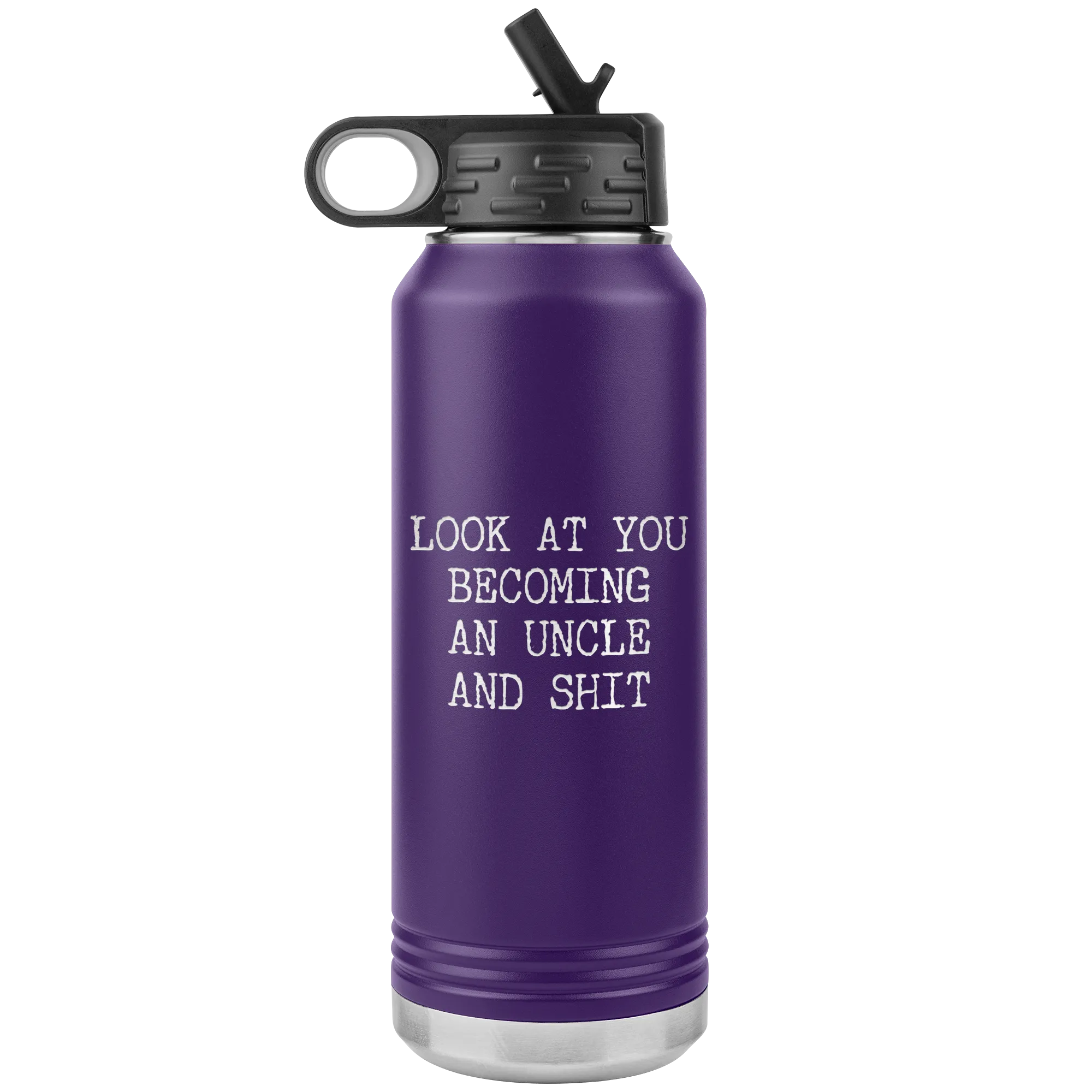 New Uncle Gift Look at You Becoming an Uncle Insulated Water Bottle Tumbler 32oz BPA Free