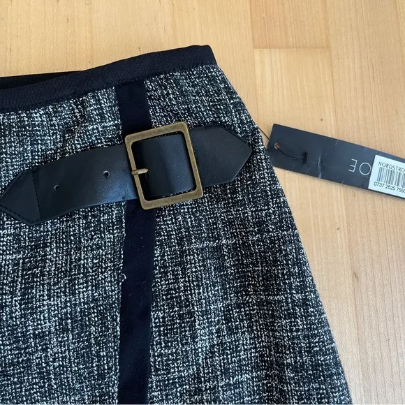 Nic Zoe Faux Wrap A-line Tweed Skirt Size 6 *NEW Black &amp; White