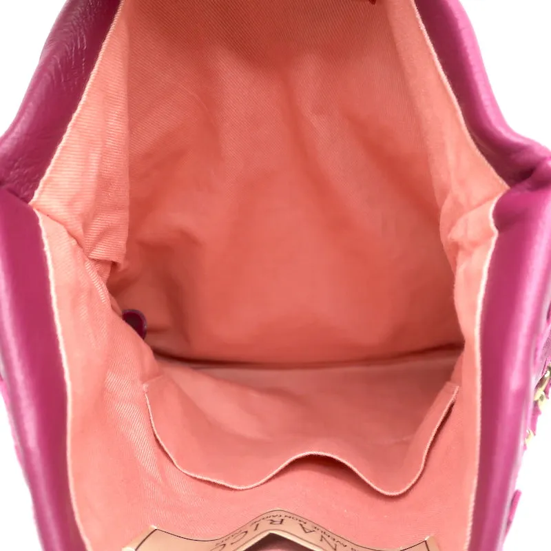 Nina Ricci Chain Strap Small Shoulder Bag Berry Ribbon-Woven Leather