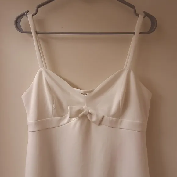 NWT, Betsey Johnson Bow Detail Scuba Dress in Vanilla Frosting