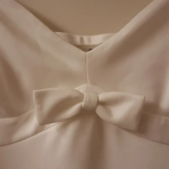 NWT, Betsey Johnson Bow Detail Scuba Dress in Vanilla Frosting