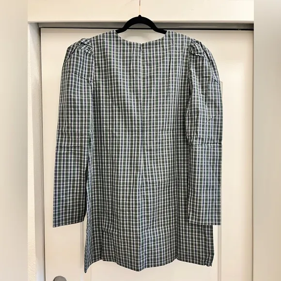 NWT Lovers   Friends  Reyes Plaid Puff Sleeve Mini Dress