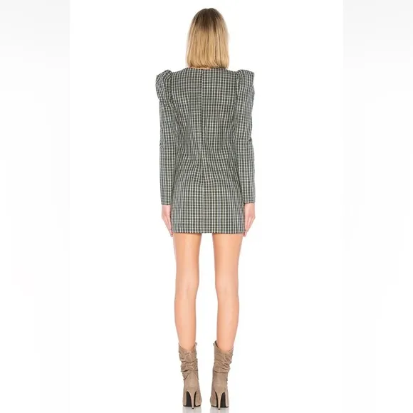 NWT Lovers   Friends  Reyes Plaid Puff Sleeve Mini Dress