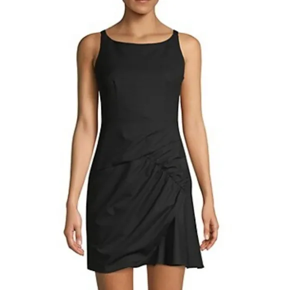 NWT, Nanette Lepore Shirred Mini Dress in Black