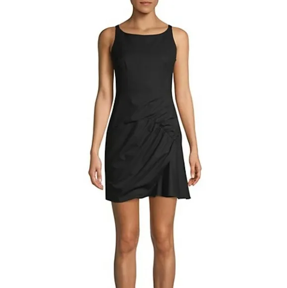 NWT, Nanette Lepore Shirred Mini Dress in Black