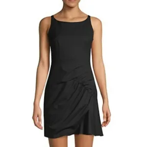 NWT, Nanette Lepore Shirred Mini Dress in Black