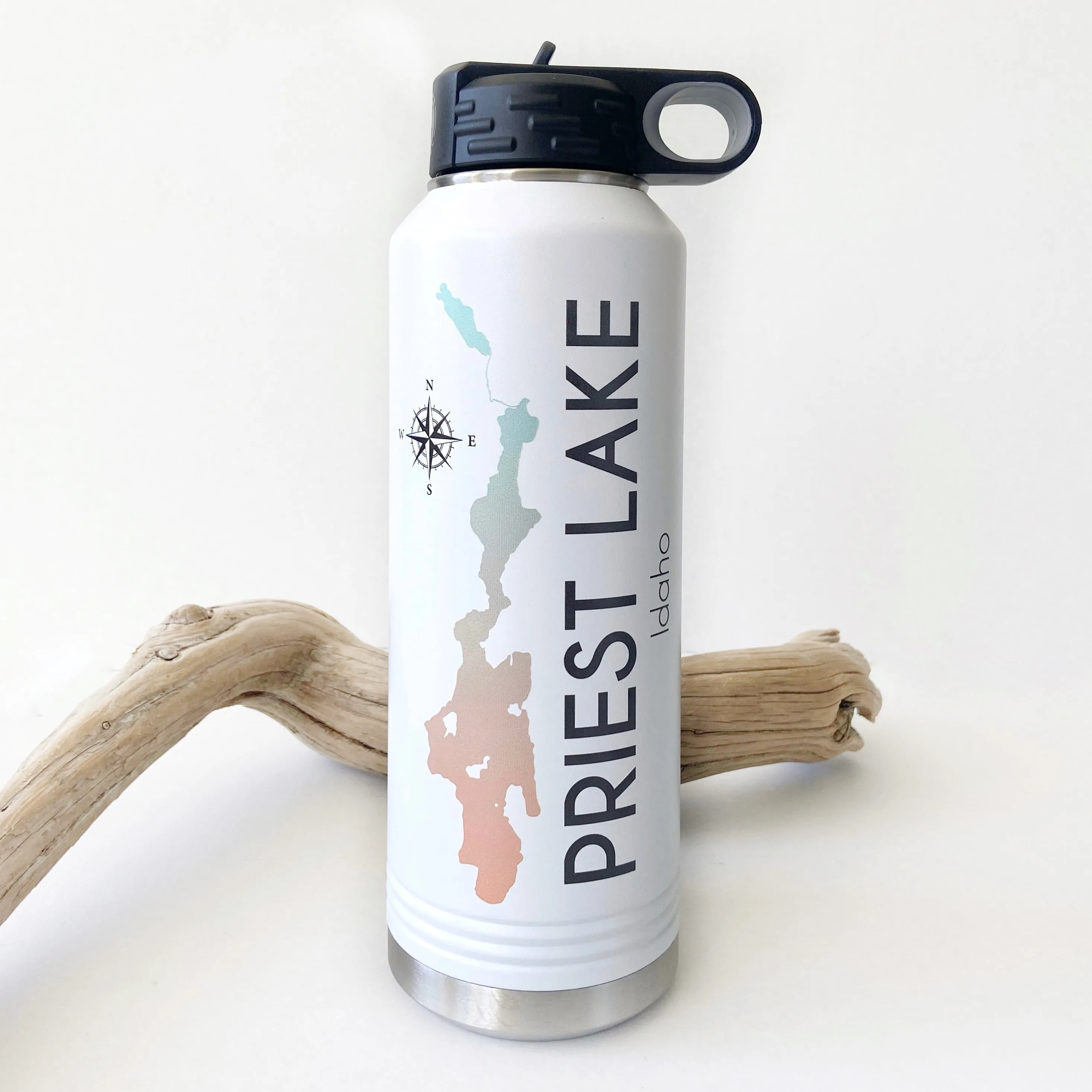 Ombré Priest Lake 40oz Double Wall Insulated Idaho Water Bottle