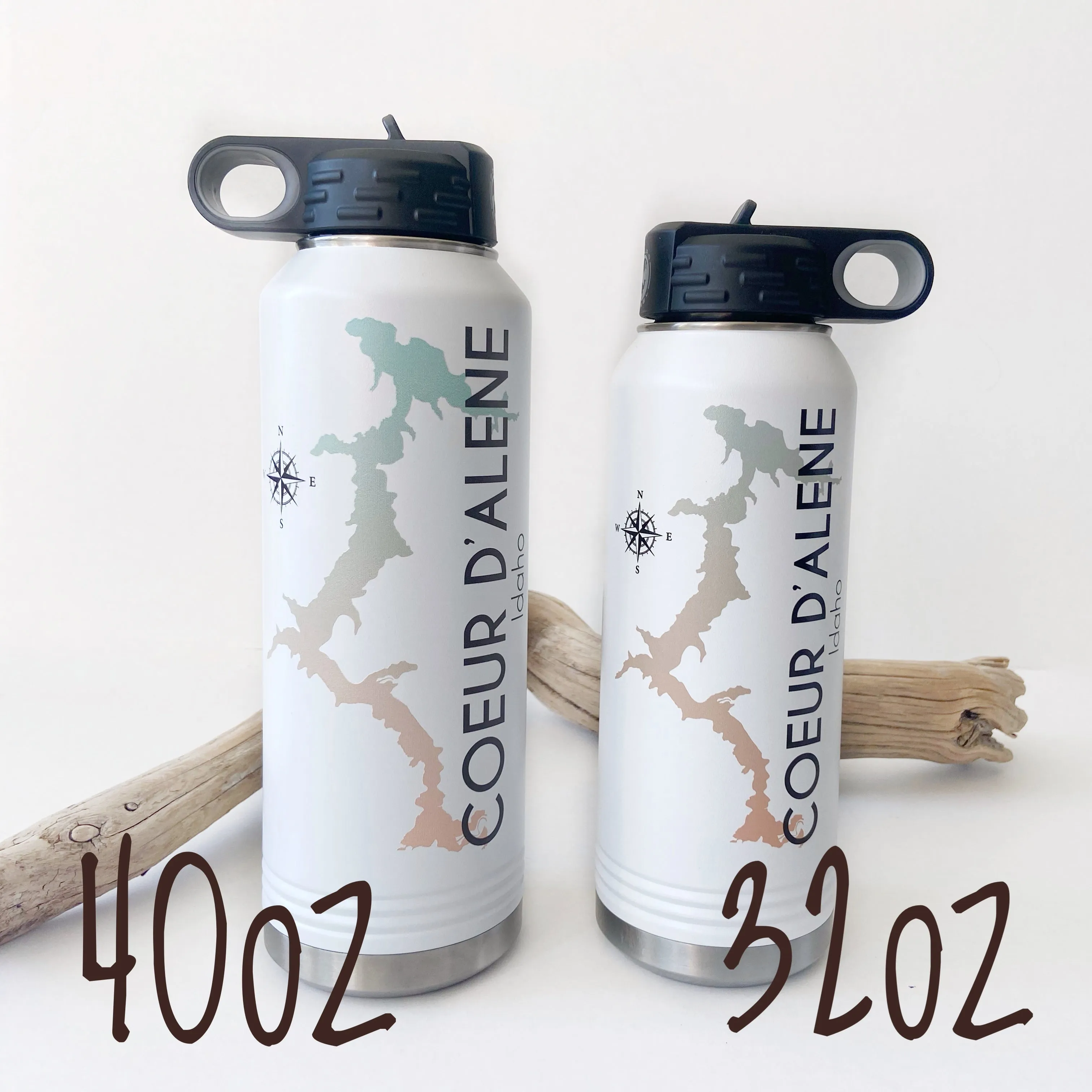 Ombré Priest Lake 40oz Double Wall Insulated Idaho Water Bottle