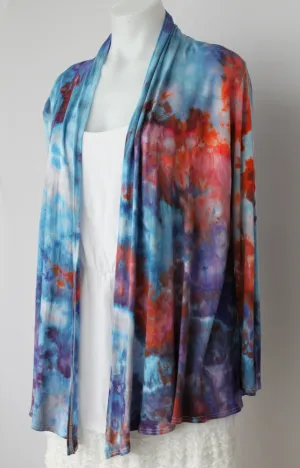 Open Cardigan size Small Ice dye - Karen's Wit crinkle