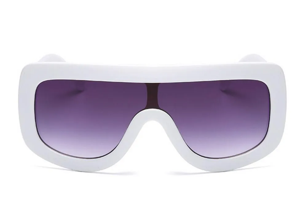 Oversized Square Women Vintage Shades Fashion Flat Top Men Sunglasses