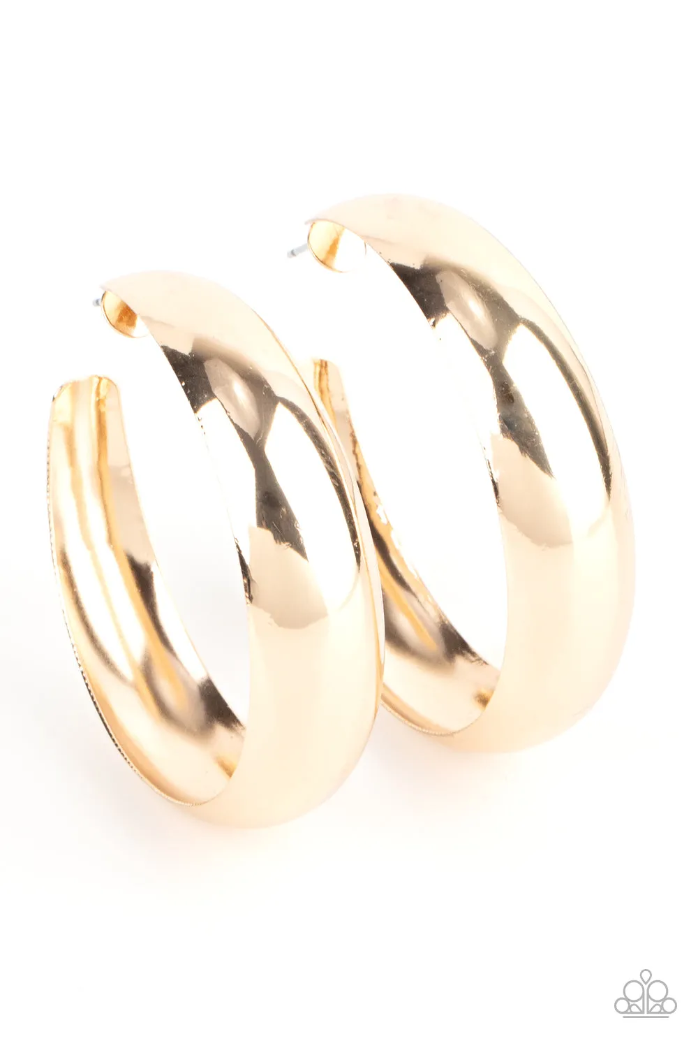 Paparazzi Flat Out Flawless - Gold Hoop Earrings