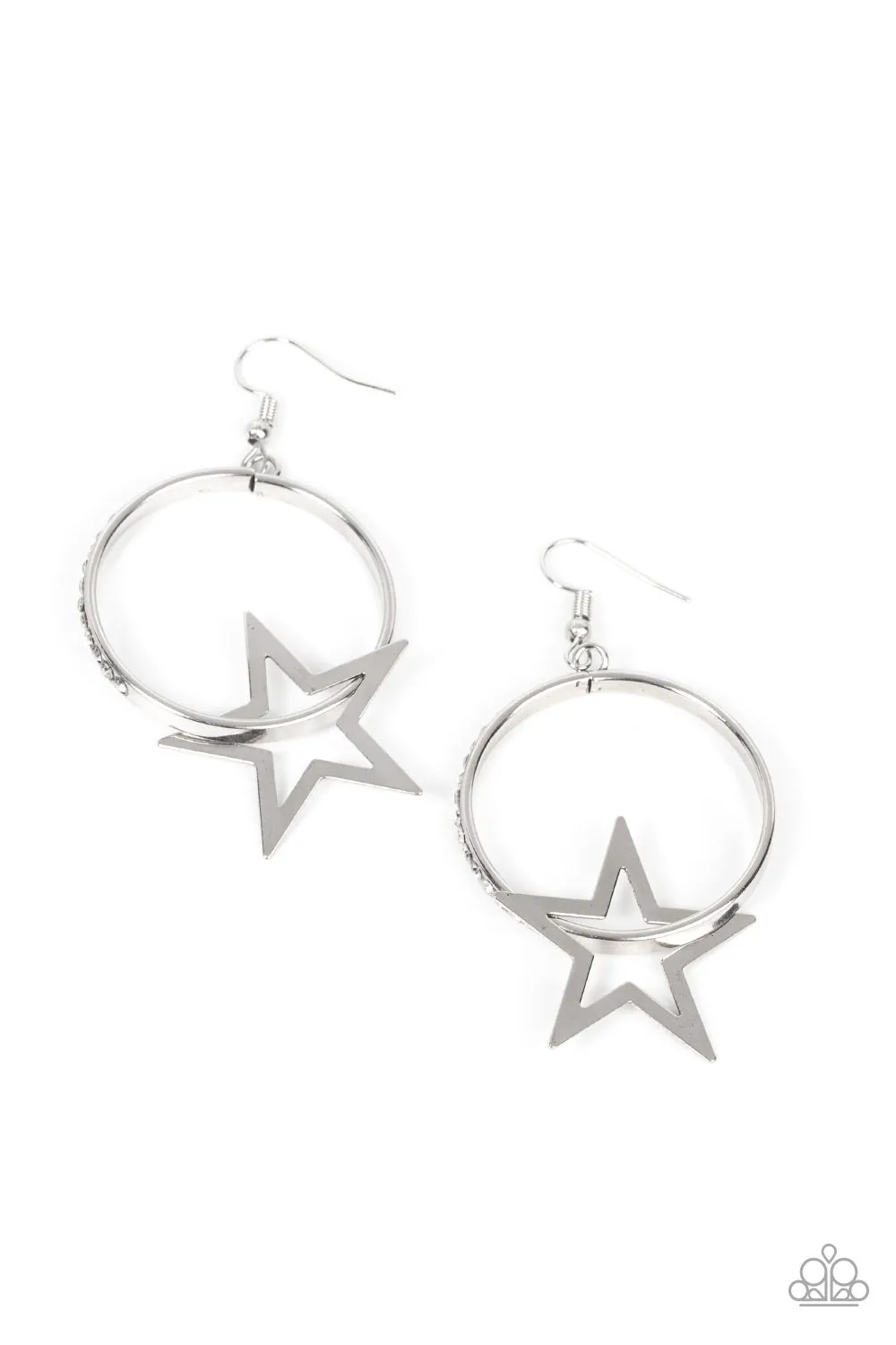 Paparazzi Superstar Showcase Earrings White