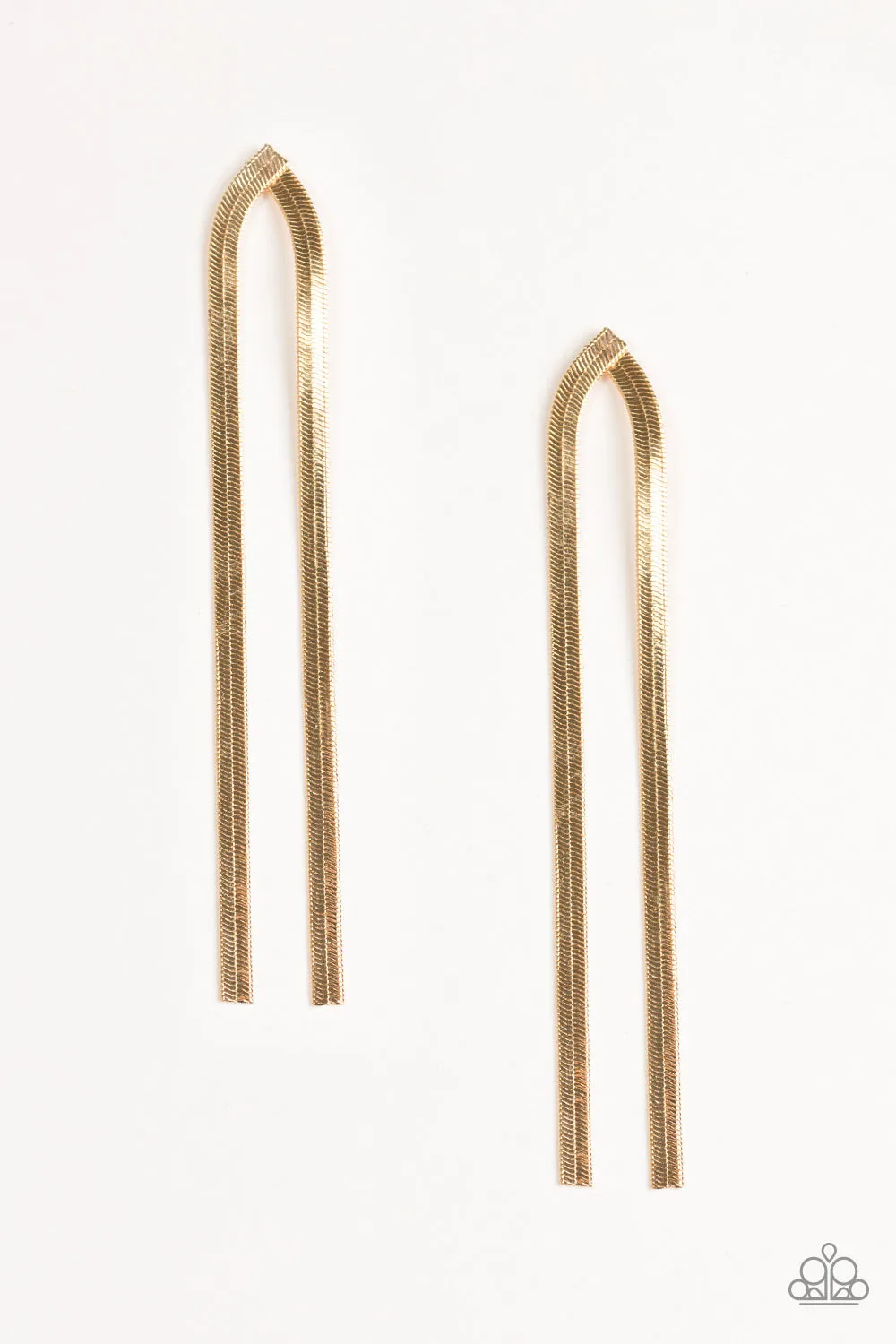 Paparazzi - Very Viper - Gold Earrings