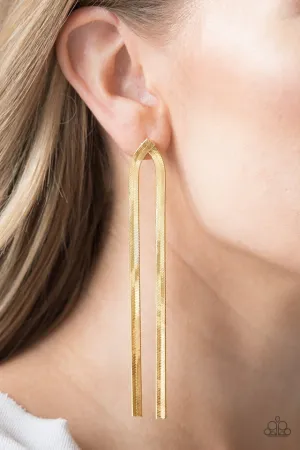 Paparazzi - Very Viper - Gold Earrings