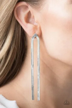 Paparazzi - Very Viper - Silver Post Earrings