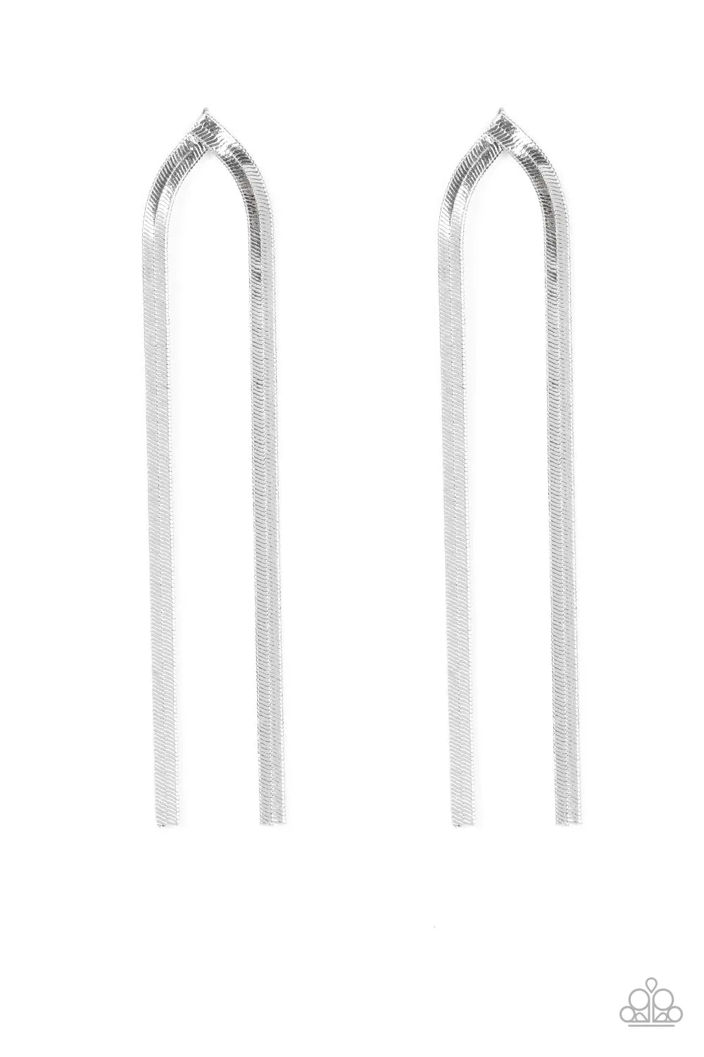 Paparazzi - Very Viper - Silver Post Earrings