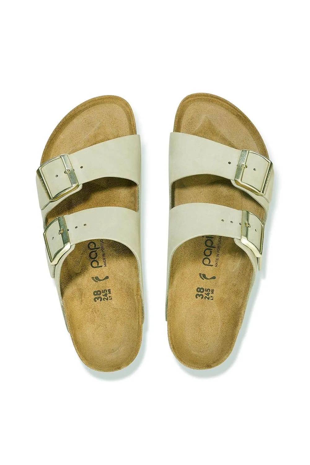 Papillio by Birkenstock Arizona Platform Nubuck Sandals for Women in Eucalyptus | 1026971