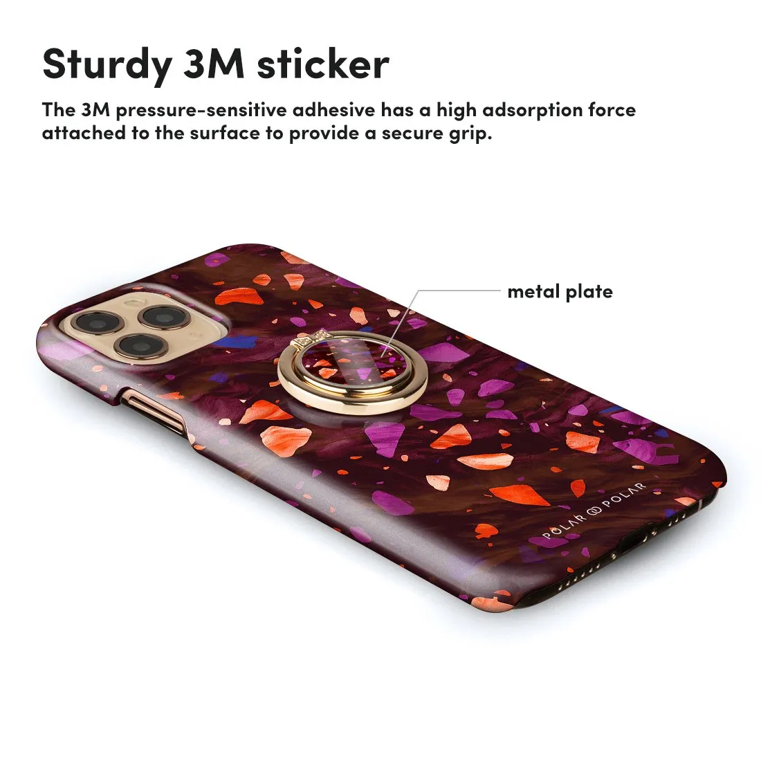 Paprika Terrazzo Gem | Phone Ring Holder  (Non-MagSafe)