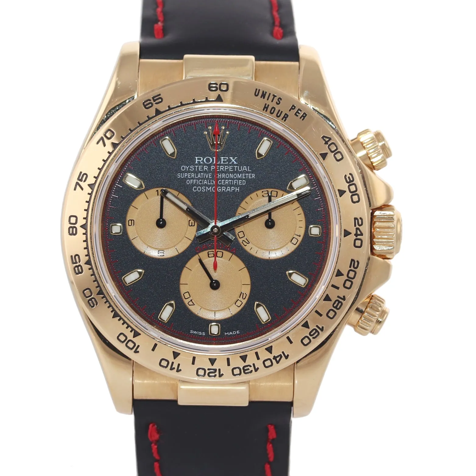 PAUL NEWMAN Rolex Daytona 116518 Gold Black Dial 18k Yellow Gold Leather Watch